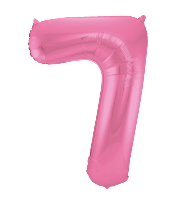 Folieballon Cijfer 7 Metallic Mat Roze (86cm)
