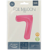 Folieballon Cijfer 7 Metallic Mat Roze (86cm)