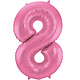 Folieballon Cijfer 8 Metallic Mat Roze (86cm)