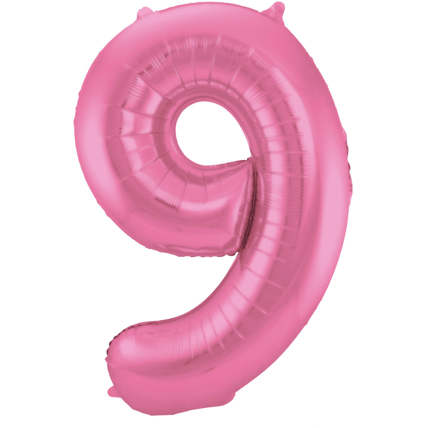Folieballon Cijfer 9 Metallic Mat Roze (86cm) afbeelding