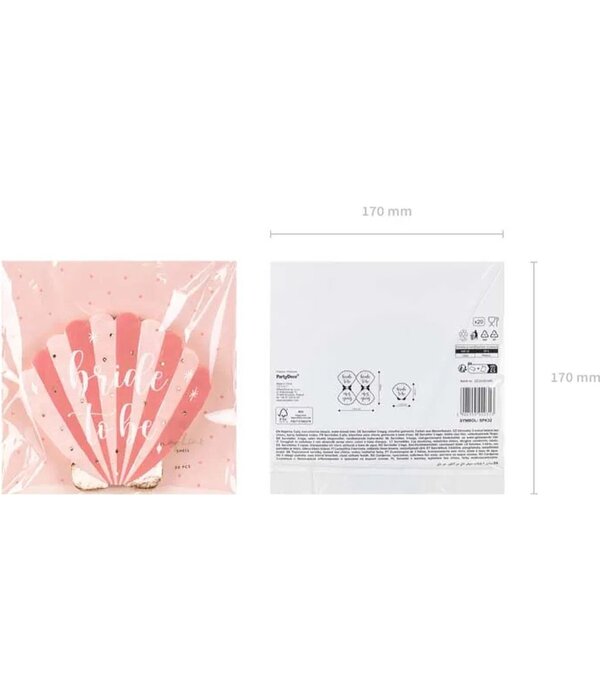 Servetten Bride To Be Schelp (20st)