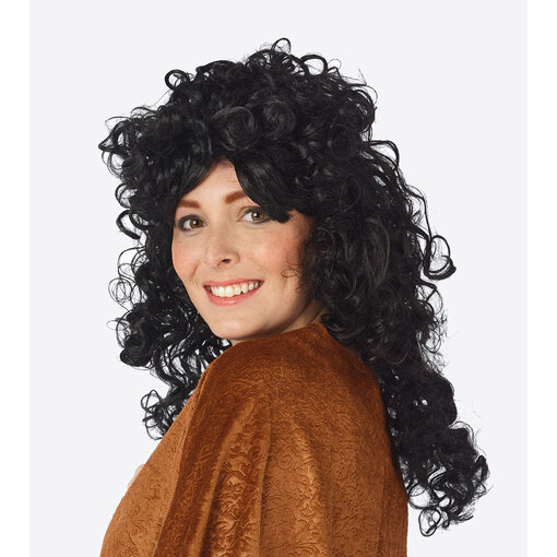 Pruik Zwarte Lange Krullen Yara