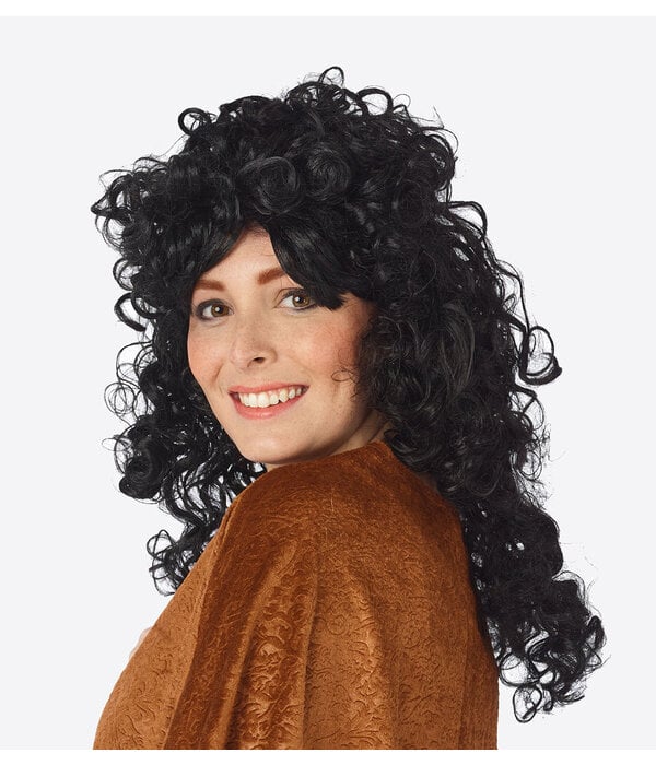 Pruik Zwarte Lange Krullen Yara