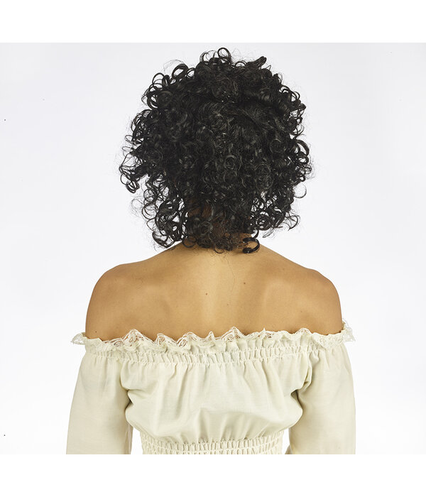 Pruik Zwarte Korte Krullen Veerle