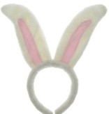 Konijnenoren diadeem wit/roze