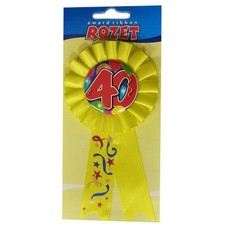 Rozet ballon 40 geel