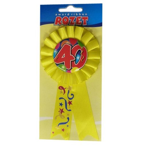 Rozet ballon 40 geel