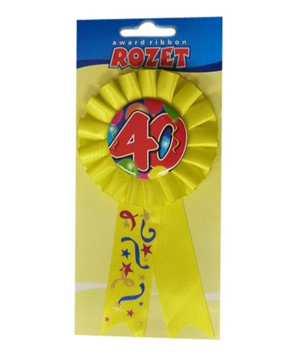 Rozet ballon 40 geel