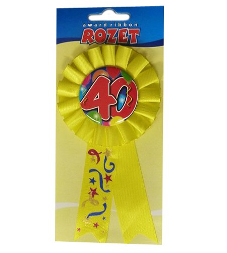 Rozet ballon 40 geel