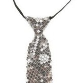 Stropdas pailletten zilver
