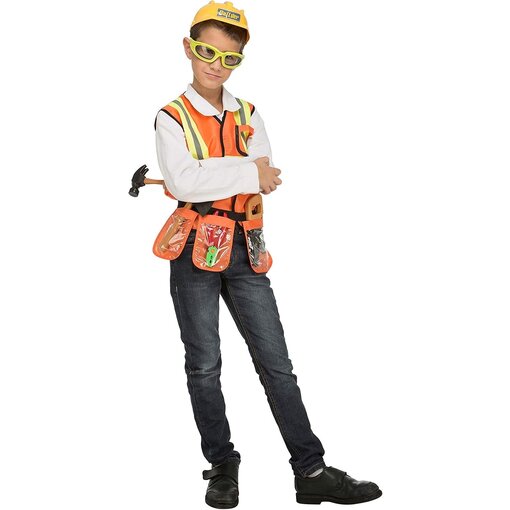 Bouwvakker Verkleed Set Oranje Kind