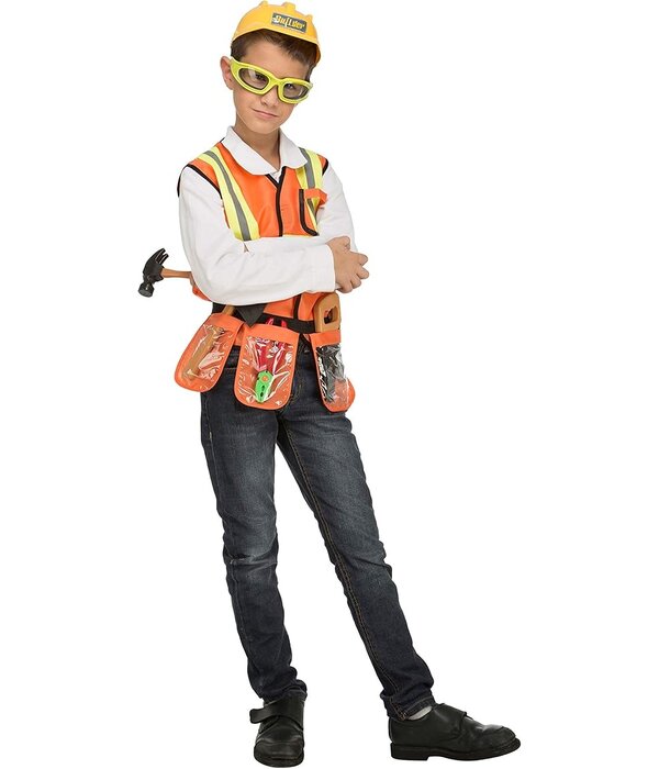 Bouwvakker Verkleed Set Oranje Kind