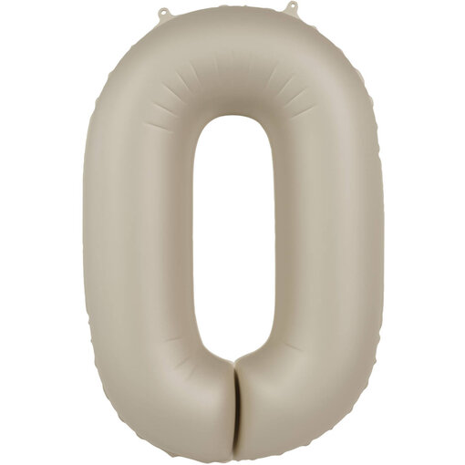 0 jaar folieballon Creamy Latte Mat Nude (86cm)