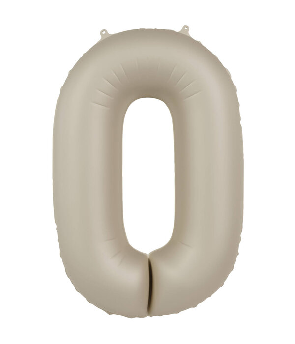 0 jaar folieballon Creamy Latte Mat Nude (86cm)
