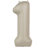 1 jaar folieballon Creamy Latte Mat Nude (86cm)