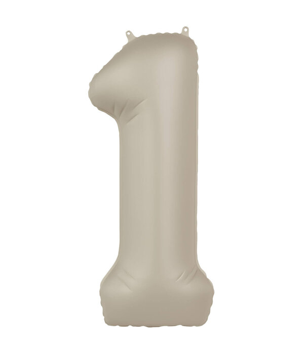 1 jaar folieballon Creamy Latte Mat Nude (86cm)
