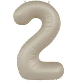 2 jaar folieballon Creamy Latte Mat Nude (86cm)