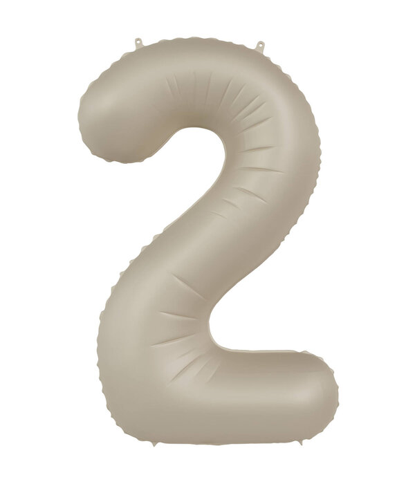 2 jaar folieballon Creamy Latte Mat Nude (86cm)