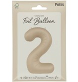 2 jaar folieballon Creamy Latte Mat Nude (86cm)