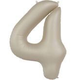 4 jaar folieballon Creamy Latte Mat Nude (86cm)