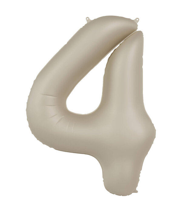 4 jaar folieballon Creamy Latte Mat Nude (86cm)