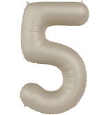 5 jaar folieballon Creamy Latte Mat Nude (86cm)