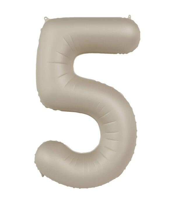 5 jaar folieballon Creamy Latte Mat Nude (86cm)