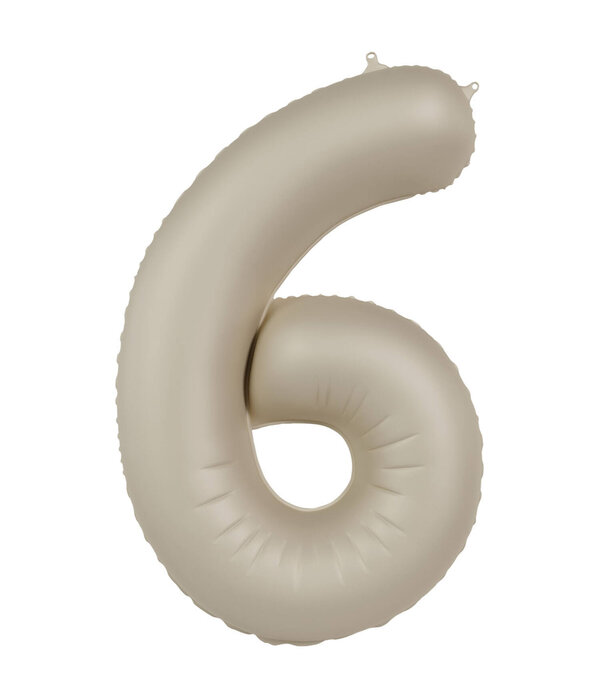 6 jaar folieballon Creamy Latte Mat Nude (86cm)