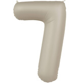 7 jaar folieballon Creamy Latte Mat Nude (86cm)