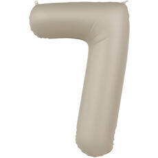 7 jaar folieballon Creamy Latte Mat Nude (86cm)
