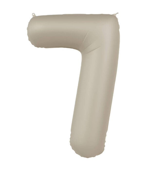 7 jaar folieballon Creamy Latte Mat Nude (86cm)