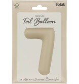 7 jaar folieballon Creamy Latte Mat Nude (86cm)
