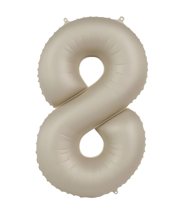 8 jaar folieballon Creamy Latte Mat Nude (86cm)