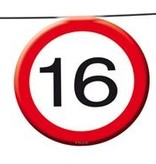 Vlaggenlijn verkeersbord 16 jaar