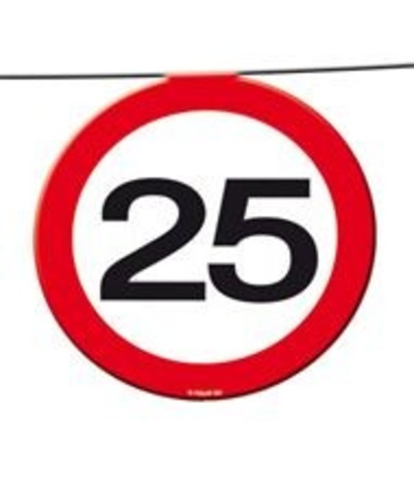 Vlaggenlijn verkeersbord '25'
