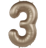 Folieballon Cijfer 3 Starlight Gold (86cm)