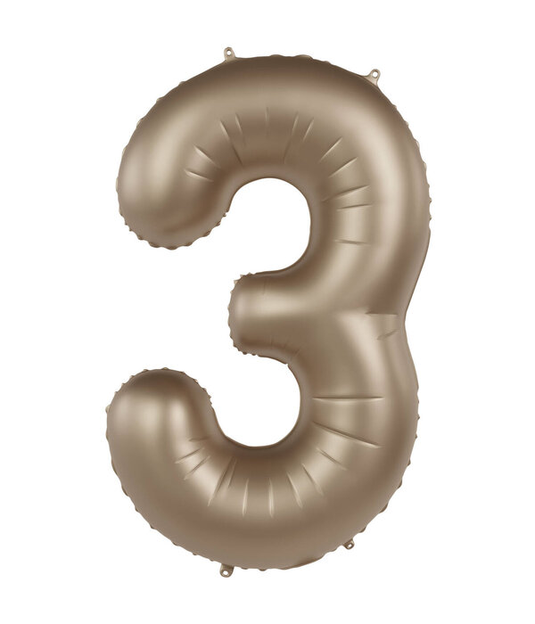 Folieballon Cijfer 3 Starlight Gold (86cm)