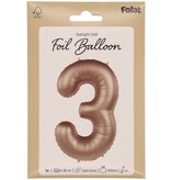 Folieballon Cijfer 3 Starlight Gold (86cm)