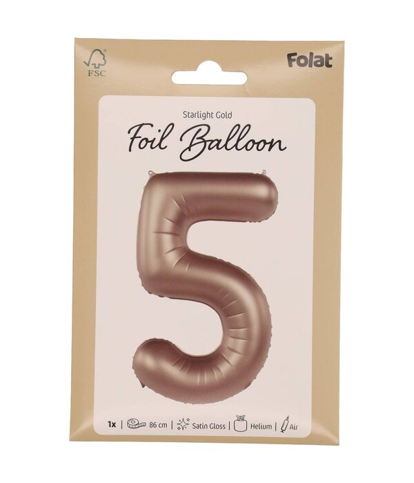 Folieballon Cijfer 5 Starlight Gold (86cm)