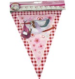 Vlaggenlijn ooievaar roze