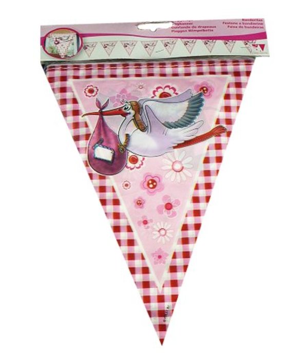 Vlaggenlijn ooievaar roze