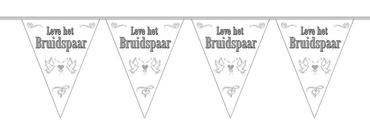 Vlaggenlijn leve het bruidspaar afbeelding