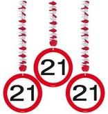 Hangdecoratie verkeersbord 21