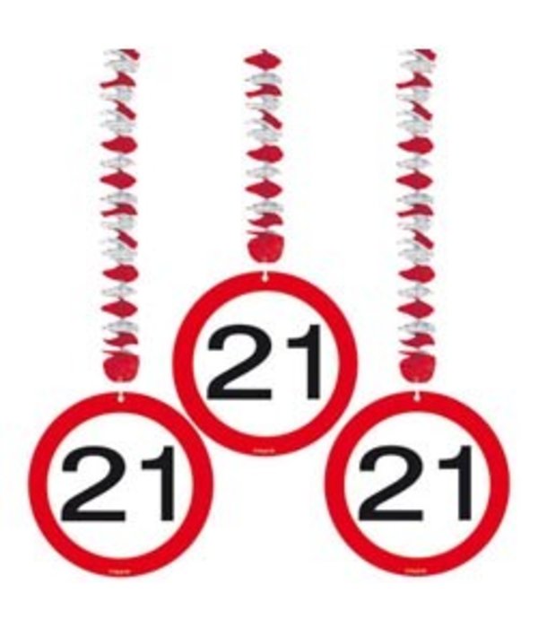Hangdecoratie verkeersbord 21