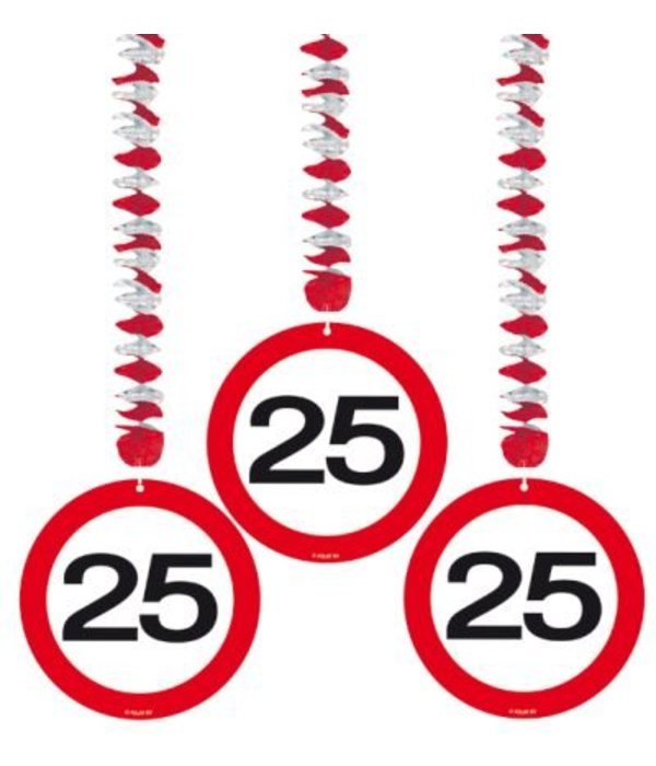 Hangdecoratie verkeersbord '25'