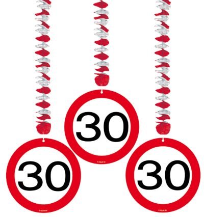 Hangdecoratie verkeersbord &apos;30&apos;