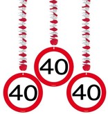 Hangdecoratie verkeersbord '40'