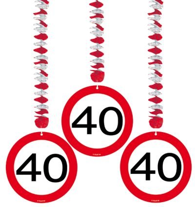 Hangdecoratie verkeersbord &apos;40&apos;