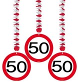 Hangdecoratie verkeersbord '50'