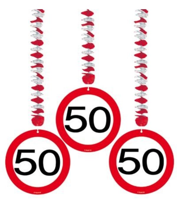Hangdecoratie verkeersbord '50'